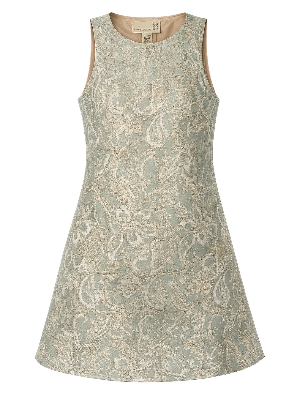 Urban Renewal Mint Green Metallic Brocade A-Line Mini Dress Size Small USA
